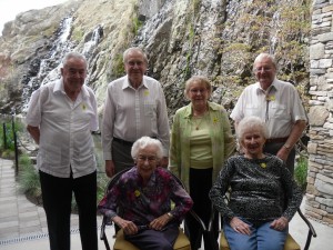 Celebrating our April Birthdays in our lovely Lounge with Waterfalls in the background!