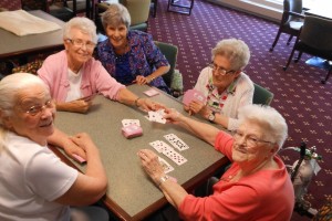 Mildred, Maxine, Doreen, Blanche and Mary got together for Canasta!