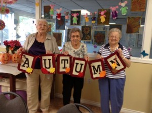 Pearl, Ann and Lorraine created this lovely banner in Craft Class.