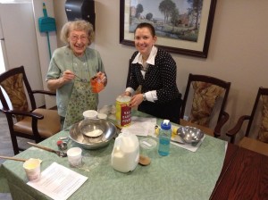Joyce and Allyson baking some delicious Lemon Scones!  Yum!